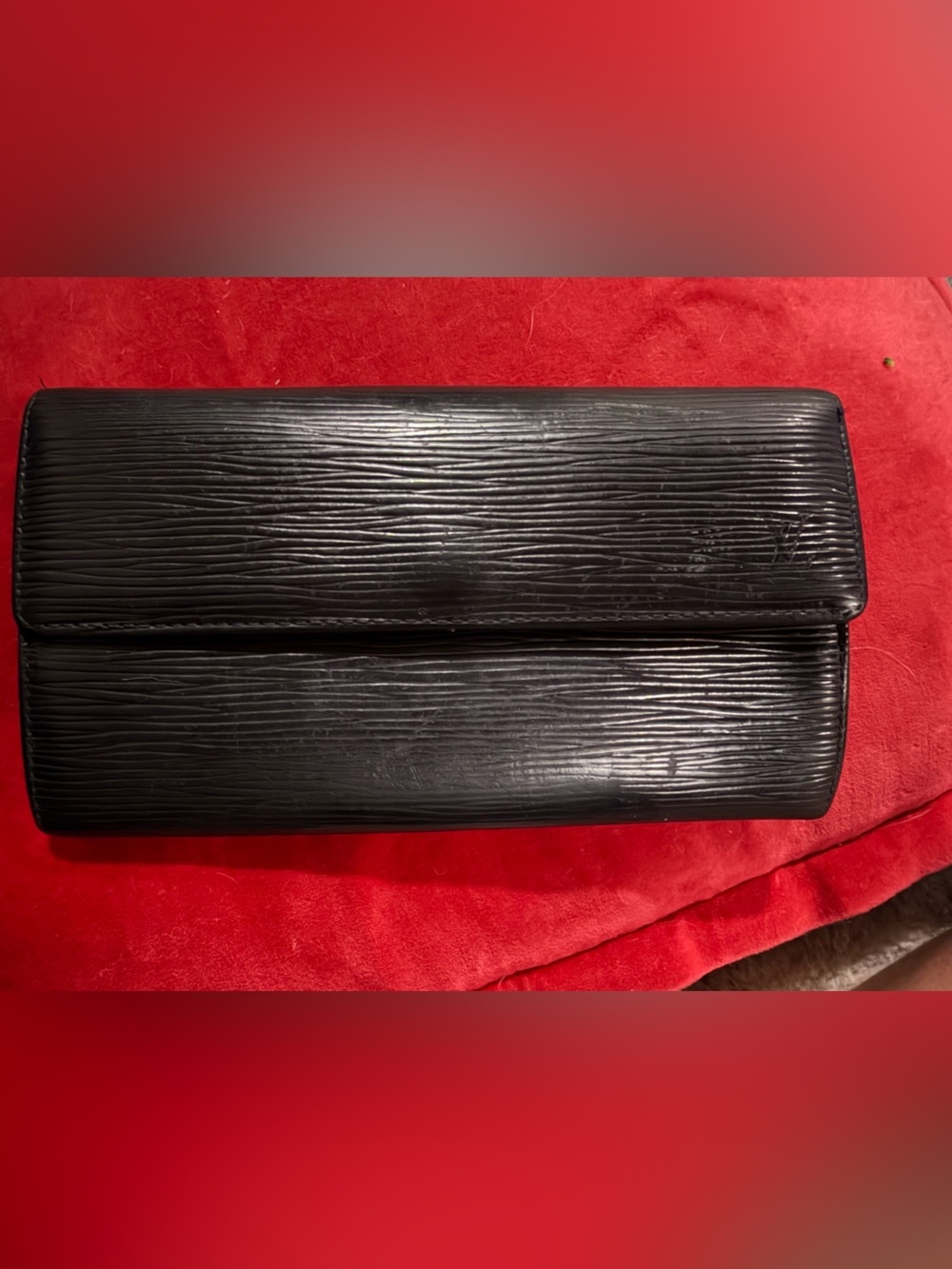 Louis Vuitton Black Epi Leather Long Wallet